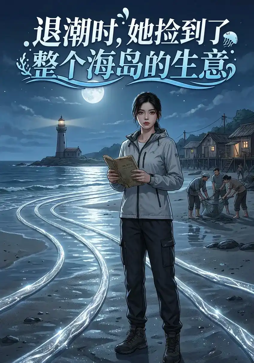 短剧《退潮时，她捡到了整个海岛的生意》海报