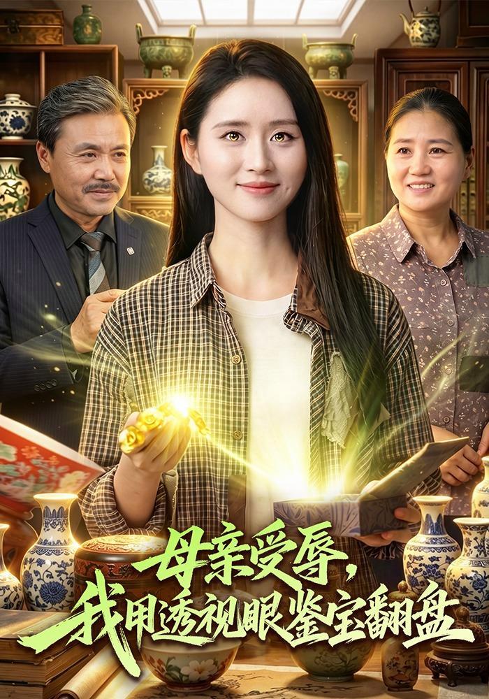 短剧《母亲受辱，我用透视眼鉴宝翻盘》海报