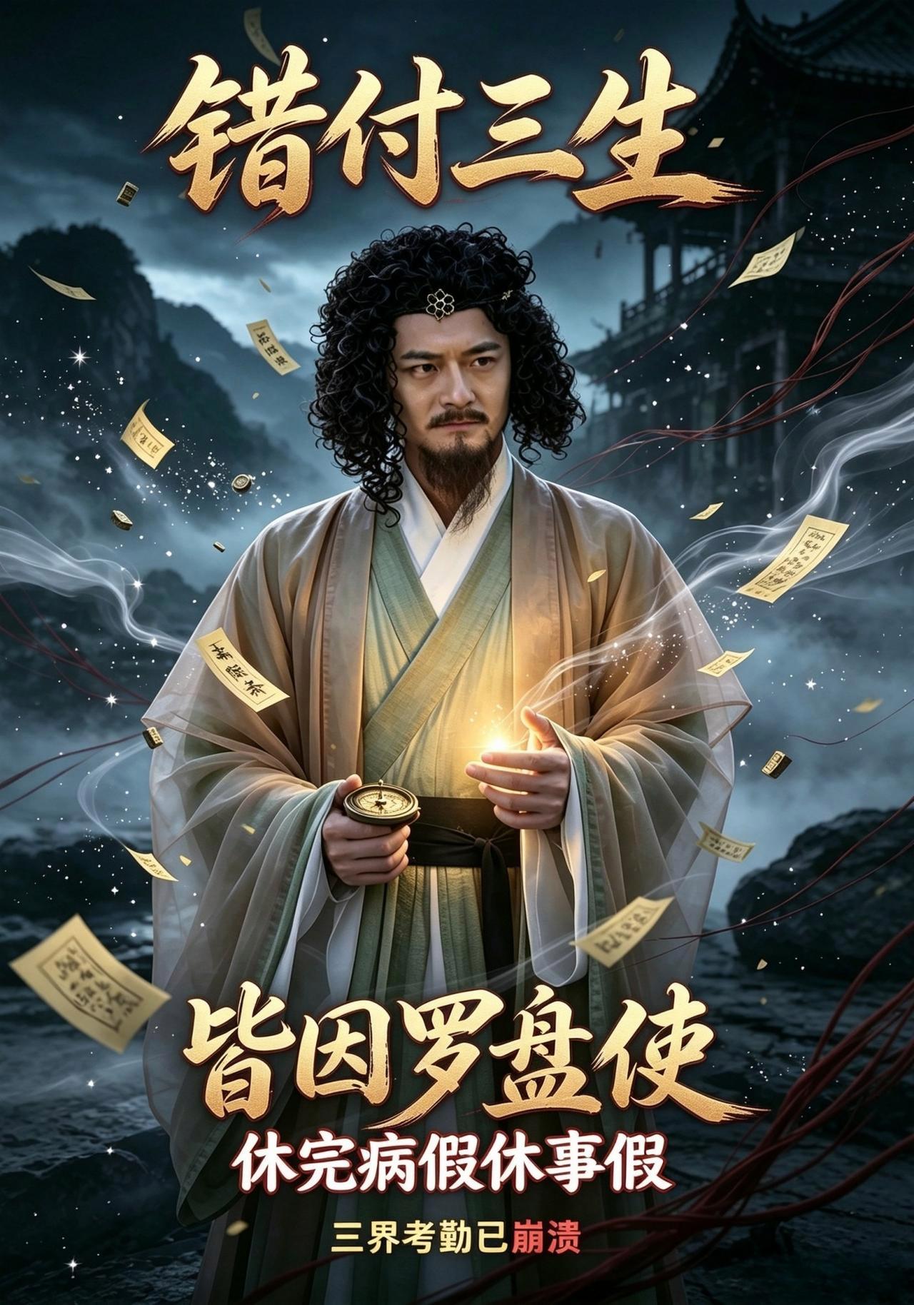 短剧《错付三生，皆因罗盘使休完病假休事假》海报
