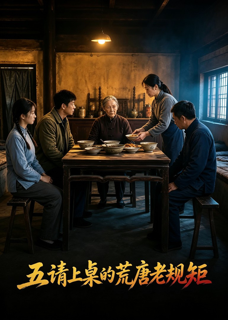 短剧《五请上桌的荒唐老规矩》海报