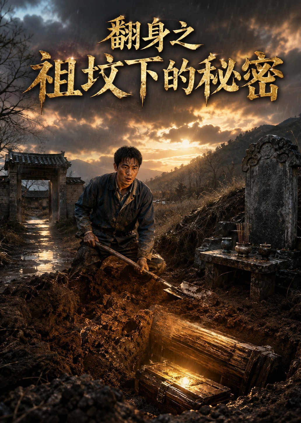 短剧《翻身之祖坟下的秘密》海报