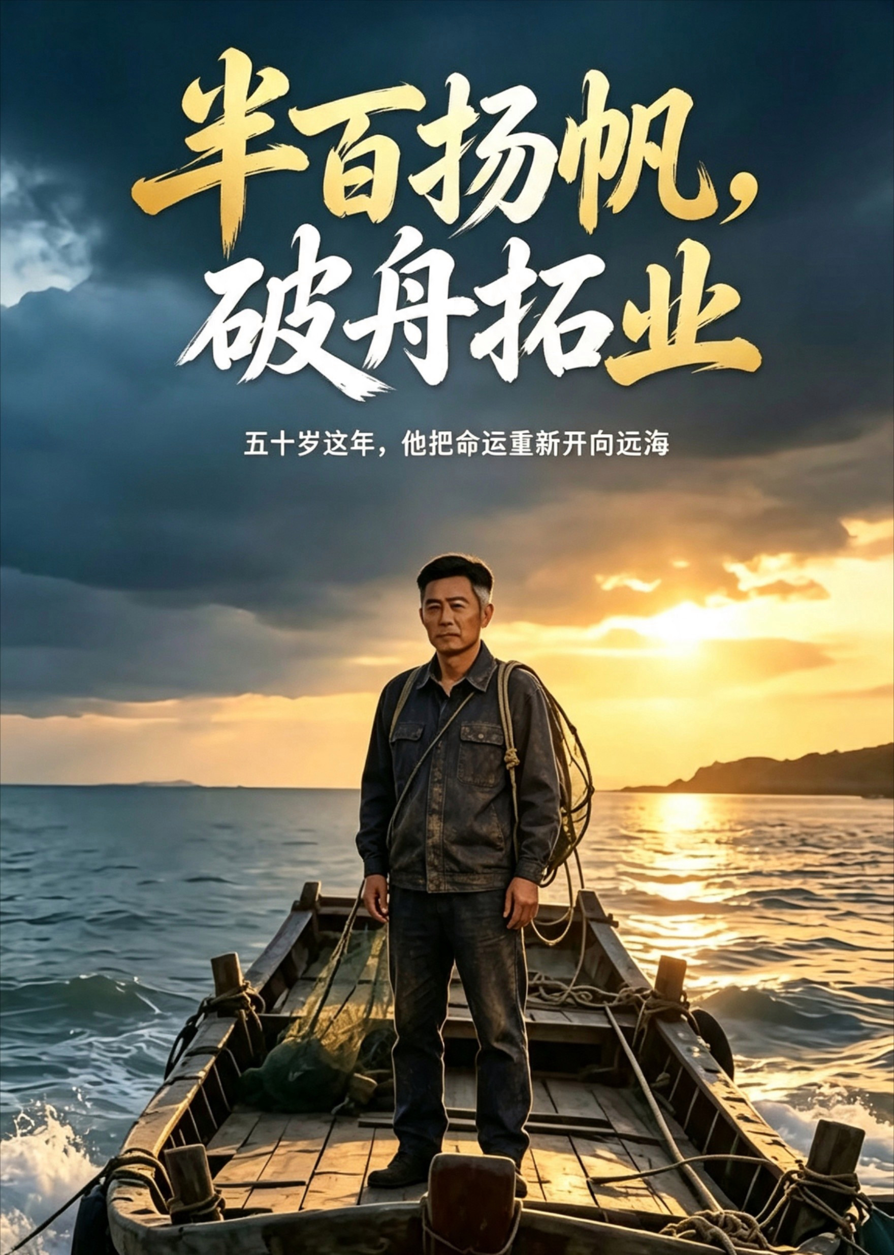 短剧《半百扬帆，破舟拓业》海报
