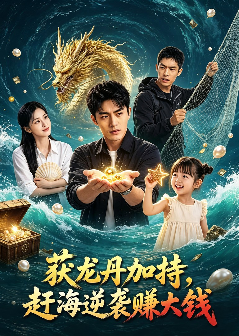 短剧《获龙丹加持，赶海逆袭赚大钱》海报