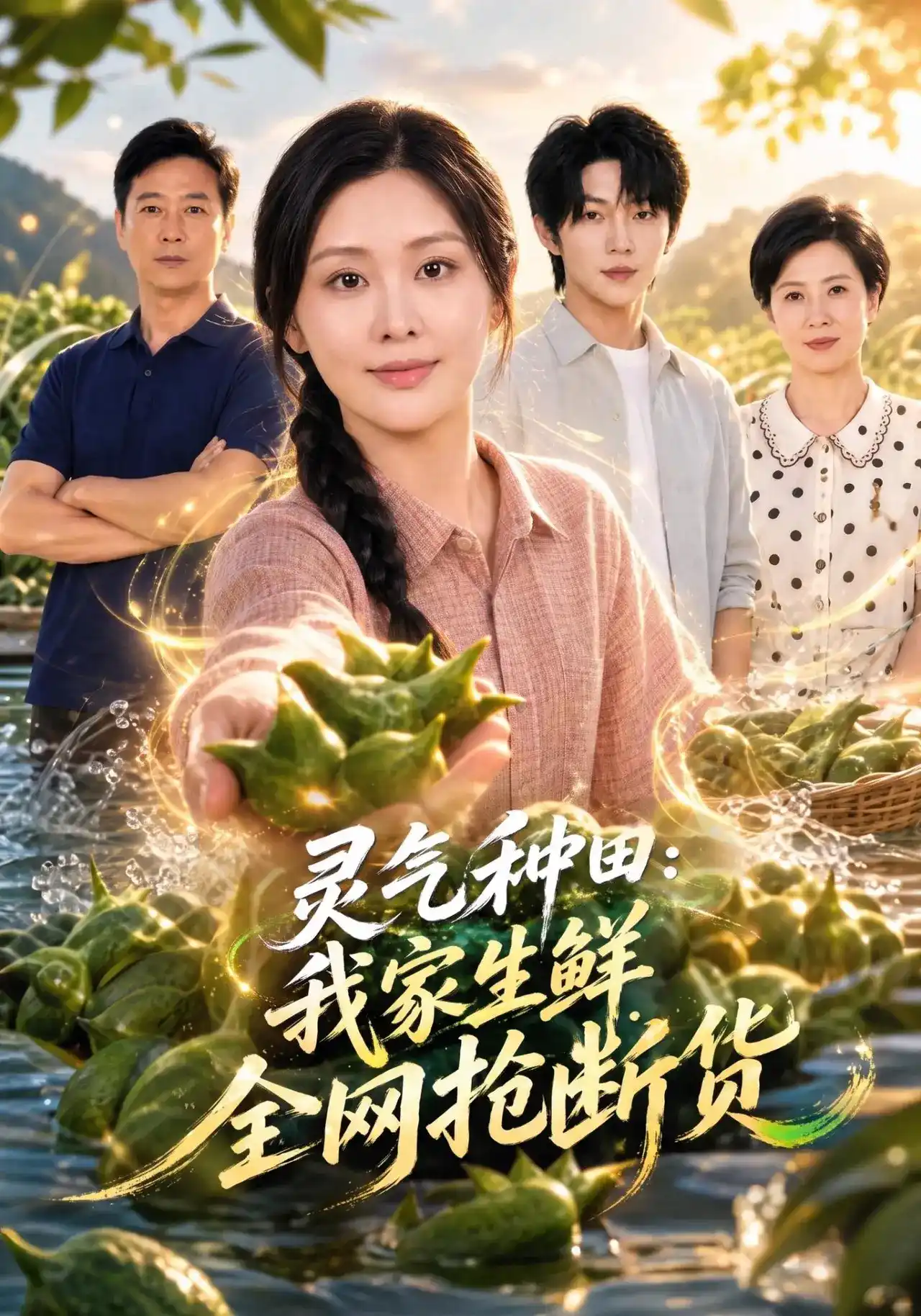 短剧《灵气种田：我家生鲜全网抢断货》海报