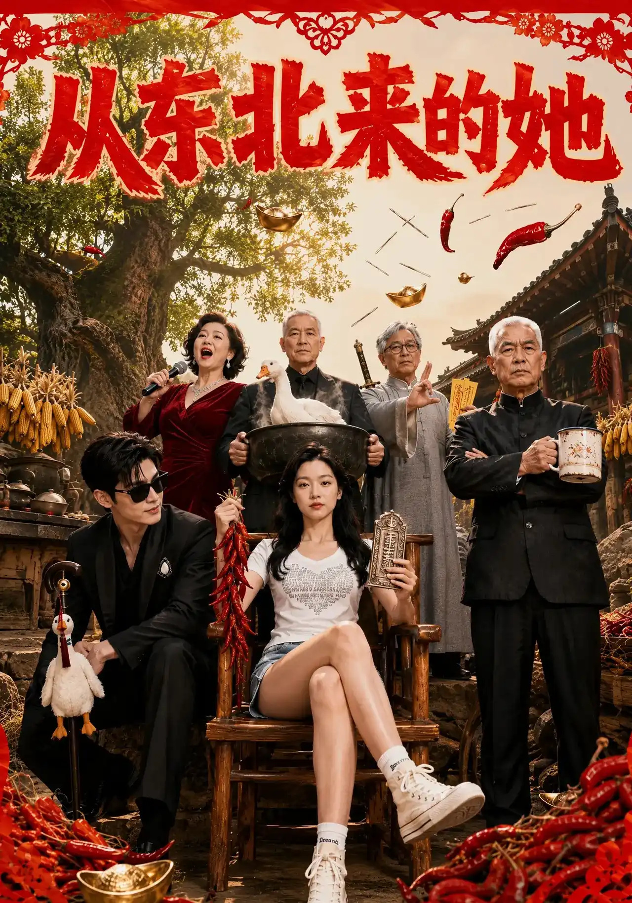 短剧《从东北来的她》海报
