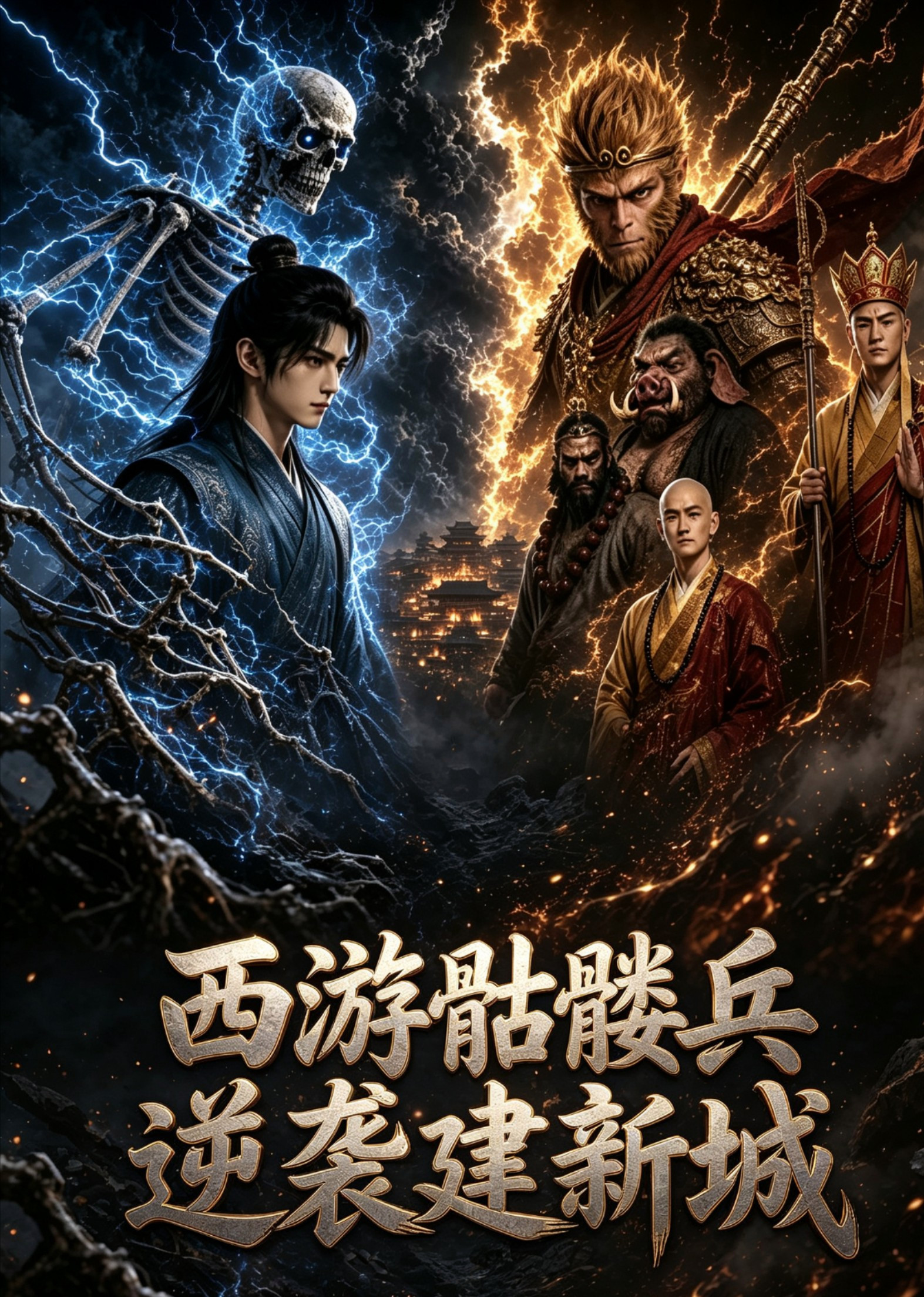 短剧《西游骷髅兵逆袭建新城》海报