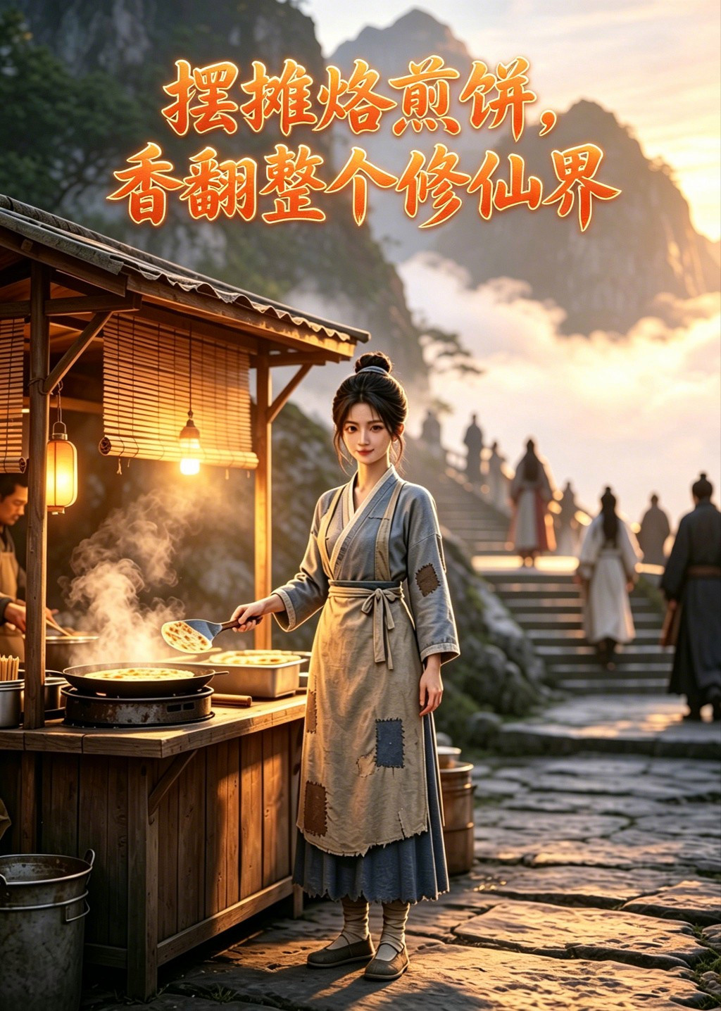 短剧《摆摊烙煎饼，香翻整个修仙界》海报