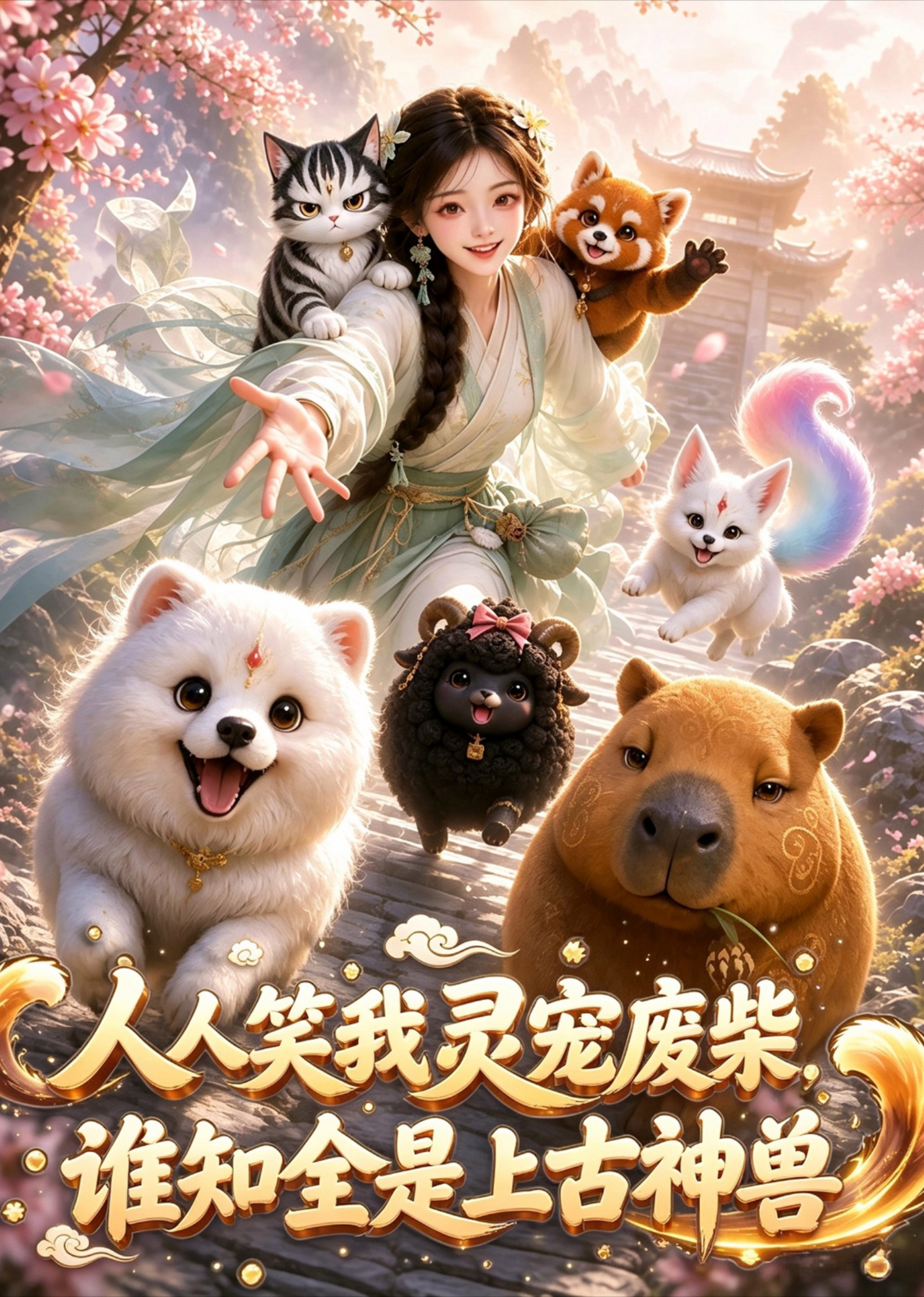 短剧《人人笑我灵宠废柴，谁知全是上古神兽》海报