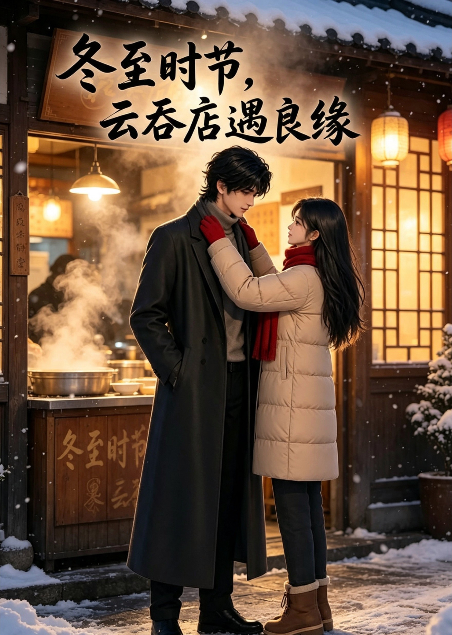 短剧《冬至时节，云吞店遇良缘》海报
