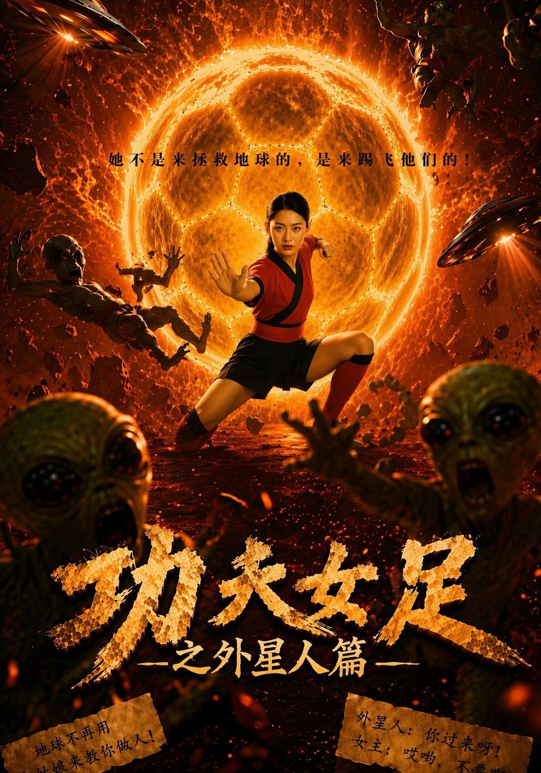 短剧《功夫女足之外星人篇》海报