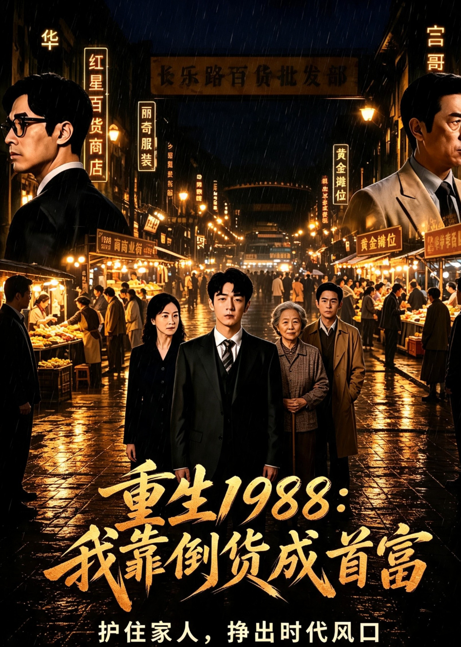 短剧《重生1988：我靠倒货成首富》海报