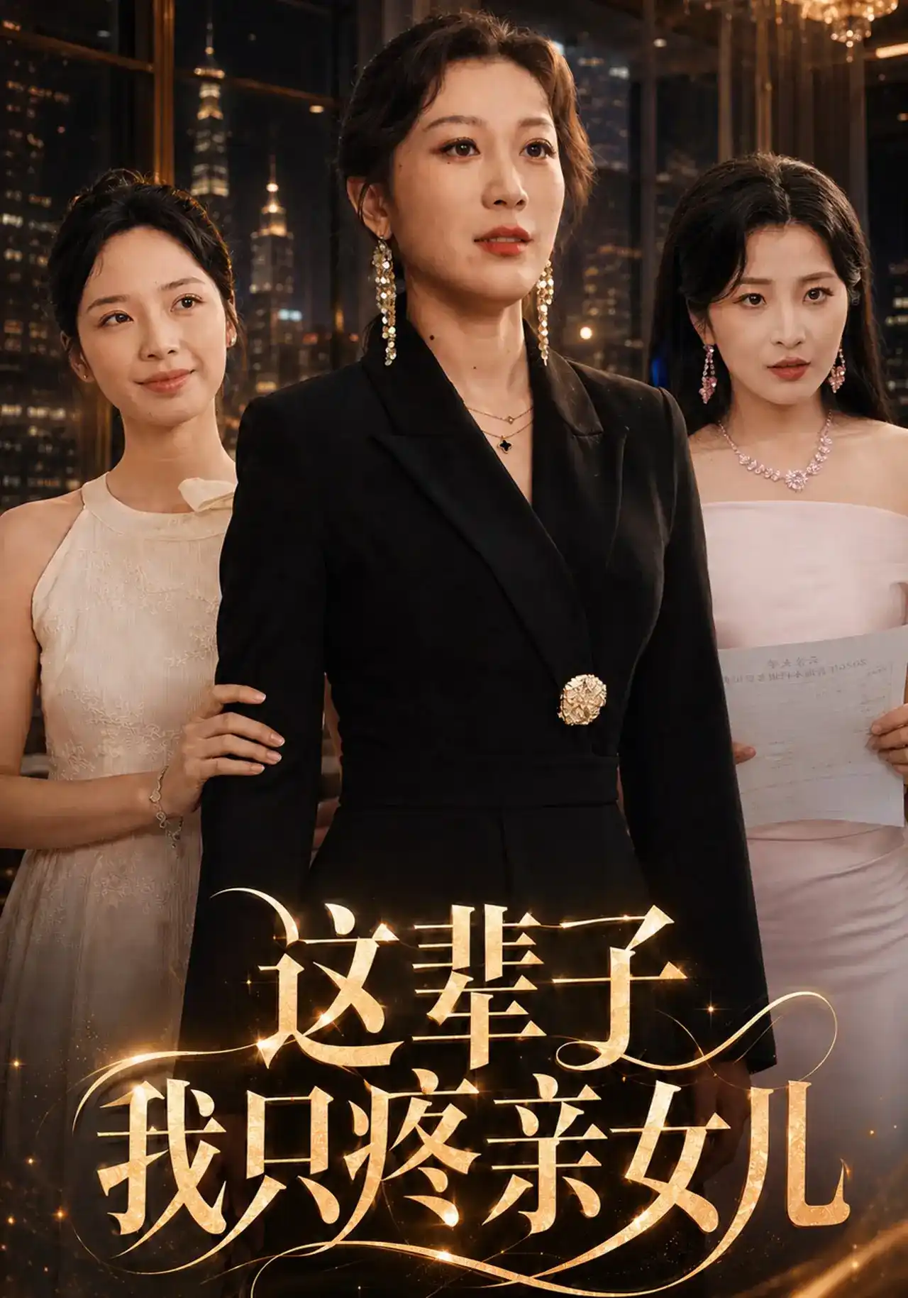 短剧《这辈子我只疼亲女儿》海报