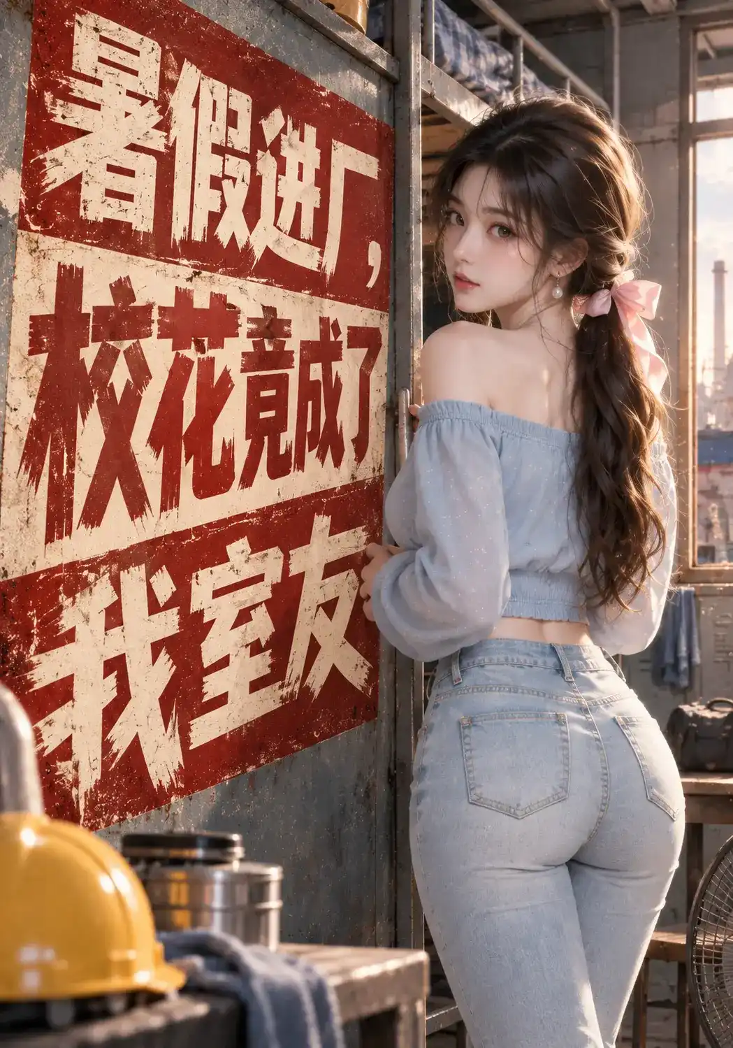 短剧《暑假进厂，校花竟成了我室友》海报