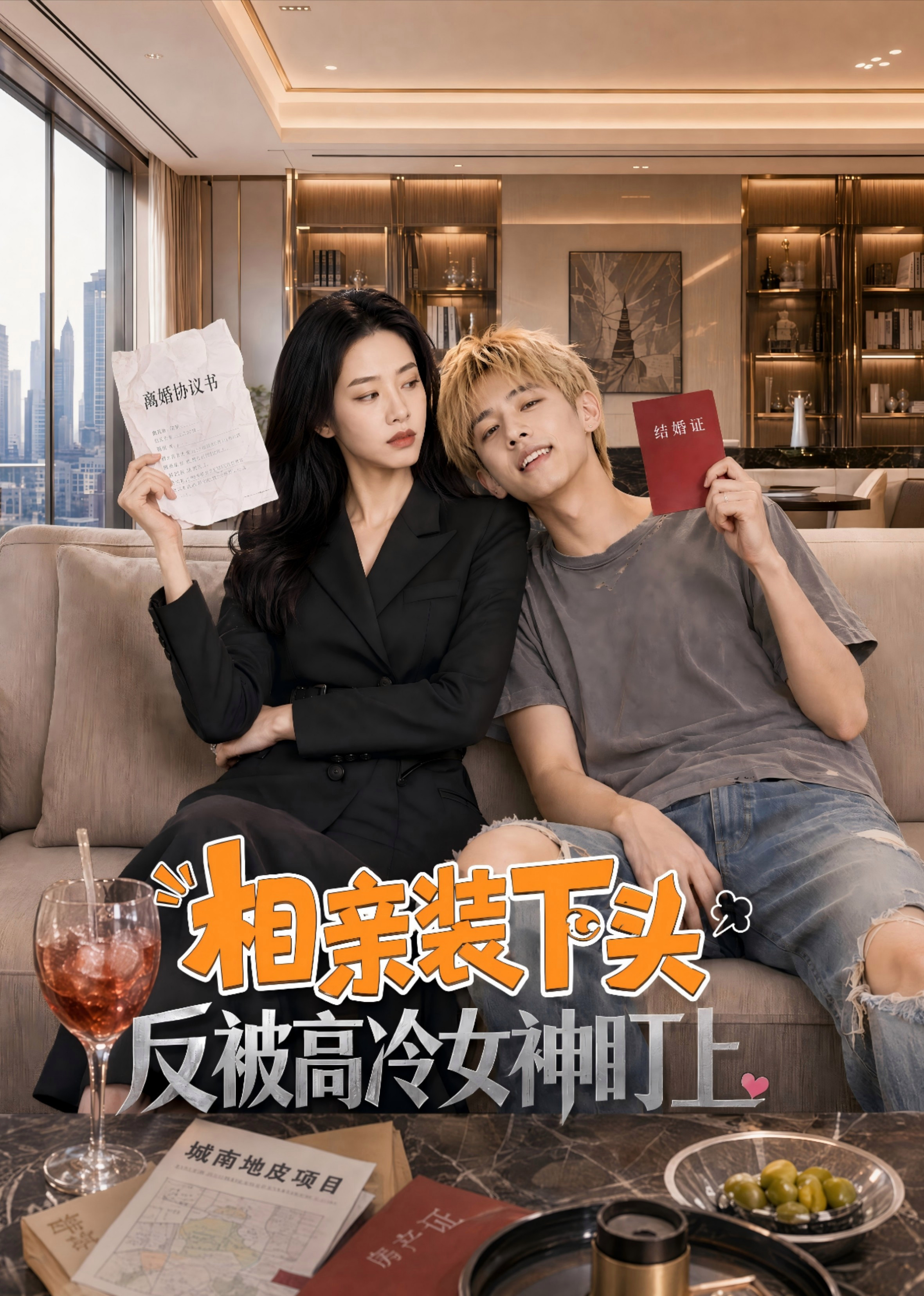 短剧《相亲装下头，反被高冷女神盯上》海报