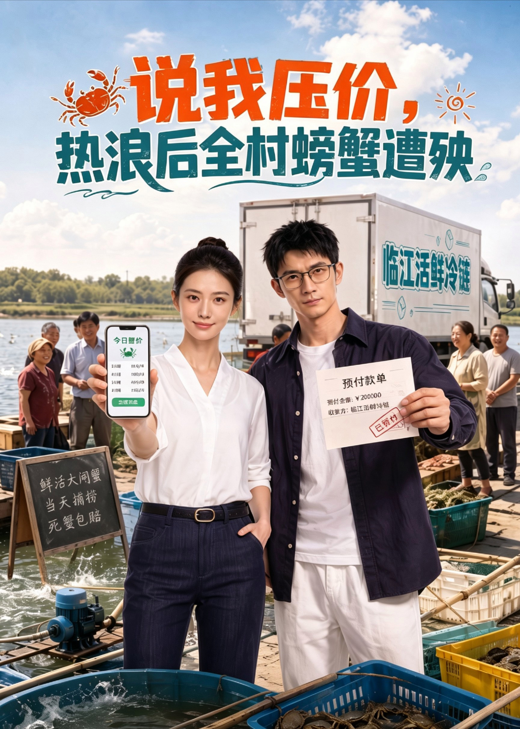 短剧《说我压价，热浪后全村螃蟹遭殃》海报