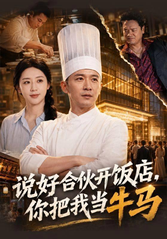 短剧《说好合伙开饭店，你把我当牛马》海报