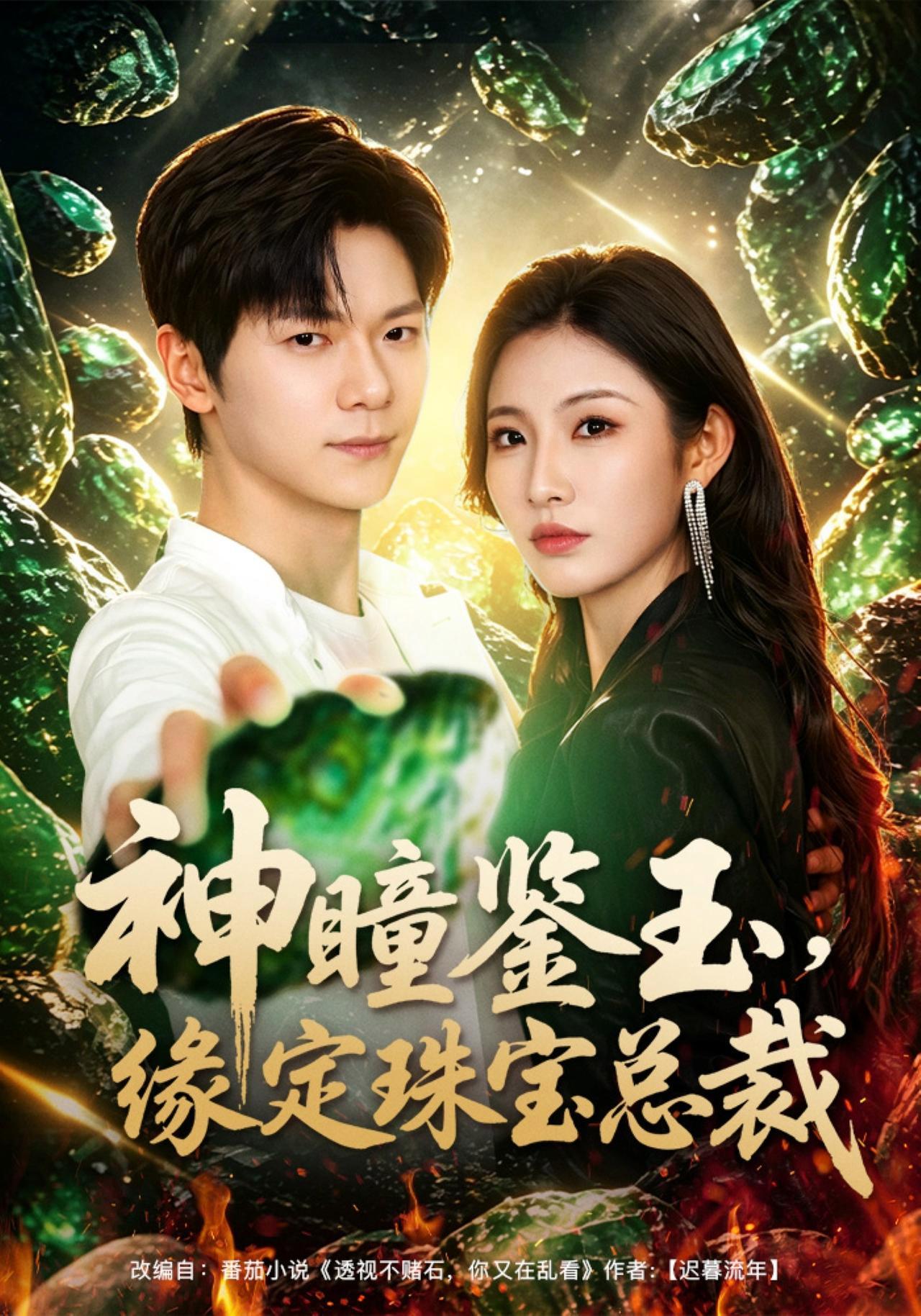 短剧《神瞳鉴玉，缘定珠宝总裁》海报