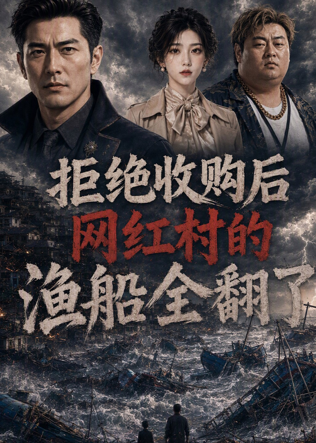 短剧《拒绝收购后，网红村的渔船全翻了》海报